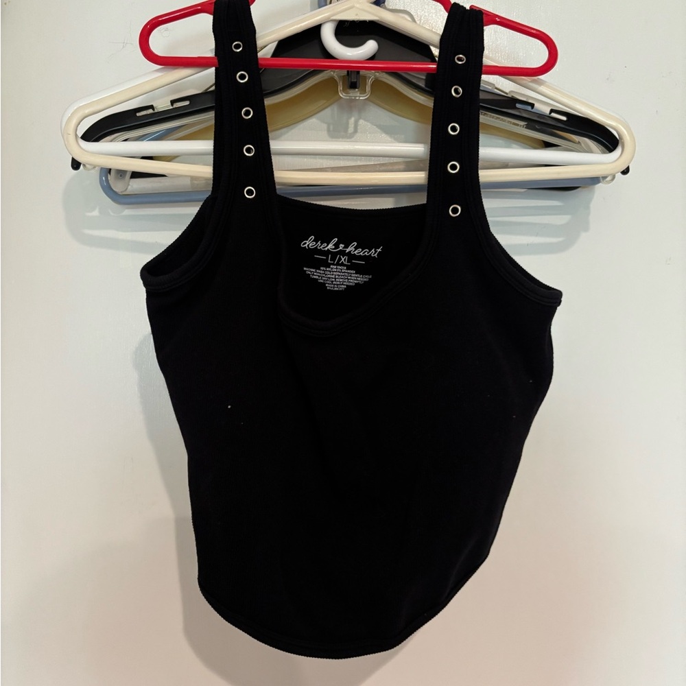 Derek Heart Black Women's Crop Tank Top